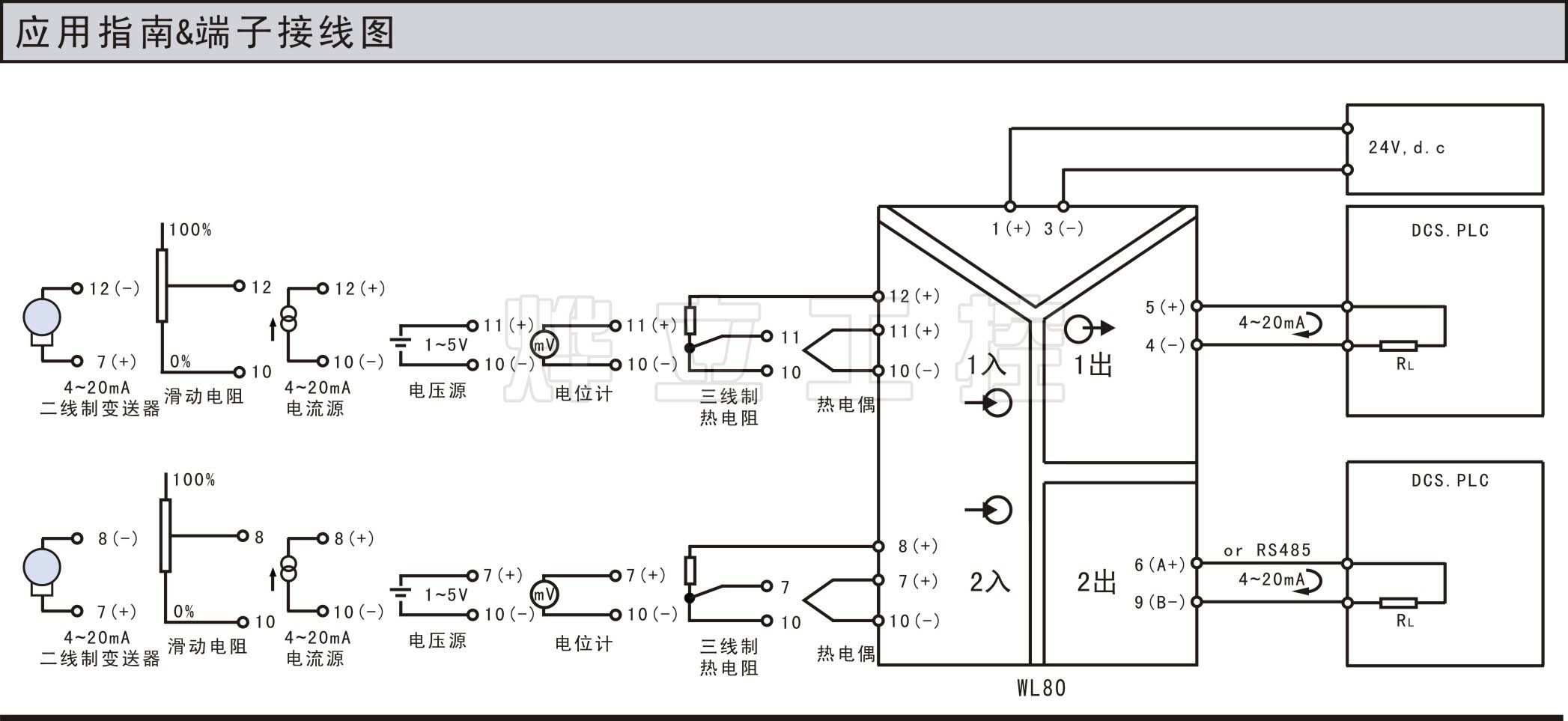 YL80信號隔離器接線圖