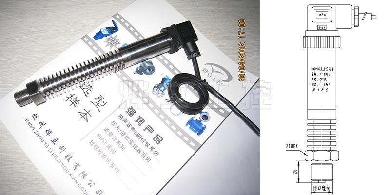 WMB-HSGW高溫壓力變送器實(shí)物和示意圖